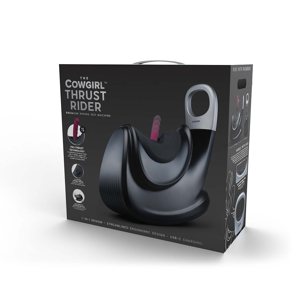 The Cowgirl Thrust Rider – Thrusting Device with Clitoral Tapping – Black