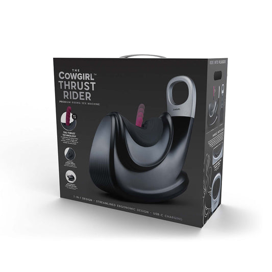 The Cowgirl Thrust Rider – Thrusting Device with Clitoral Tapping – Black