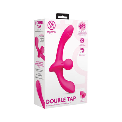 Together Toy Double Tap Double-Ended Vibrating Strapless Strap-On – Hot Pink