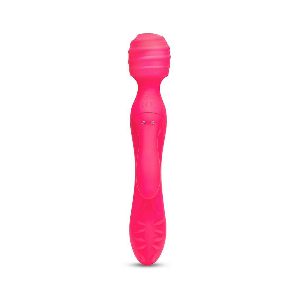 Together Toy Tri Delight Dual-Ended Triple Stim Wand & Rabbit Vibrator - Hot Pink