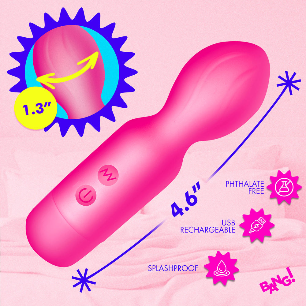 BANG! Vibrating Silicone Mini Wand – Hot Pink