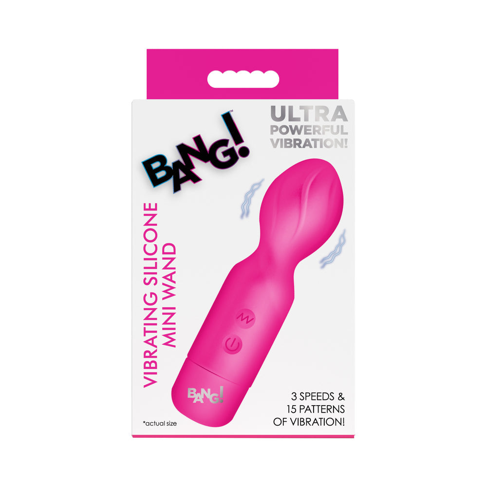 BANG! Vibrating Silicone Mini Wand – Hot Pink