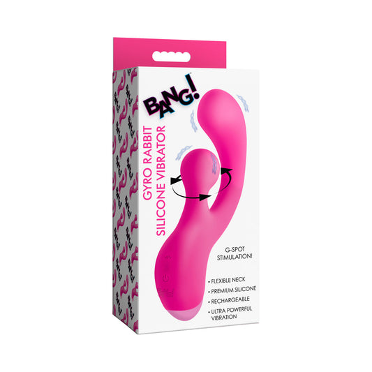 BANG! Gyro Rabbit Silicone Vibrator – Hot Pink