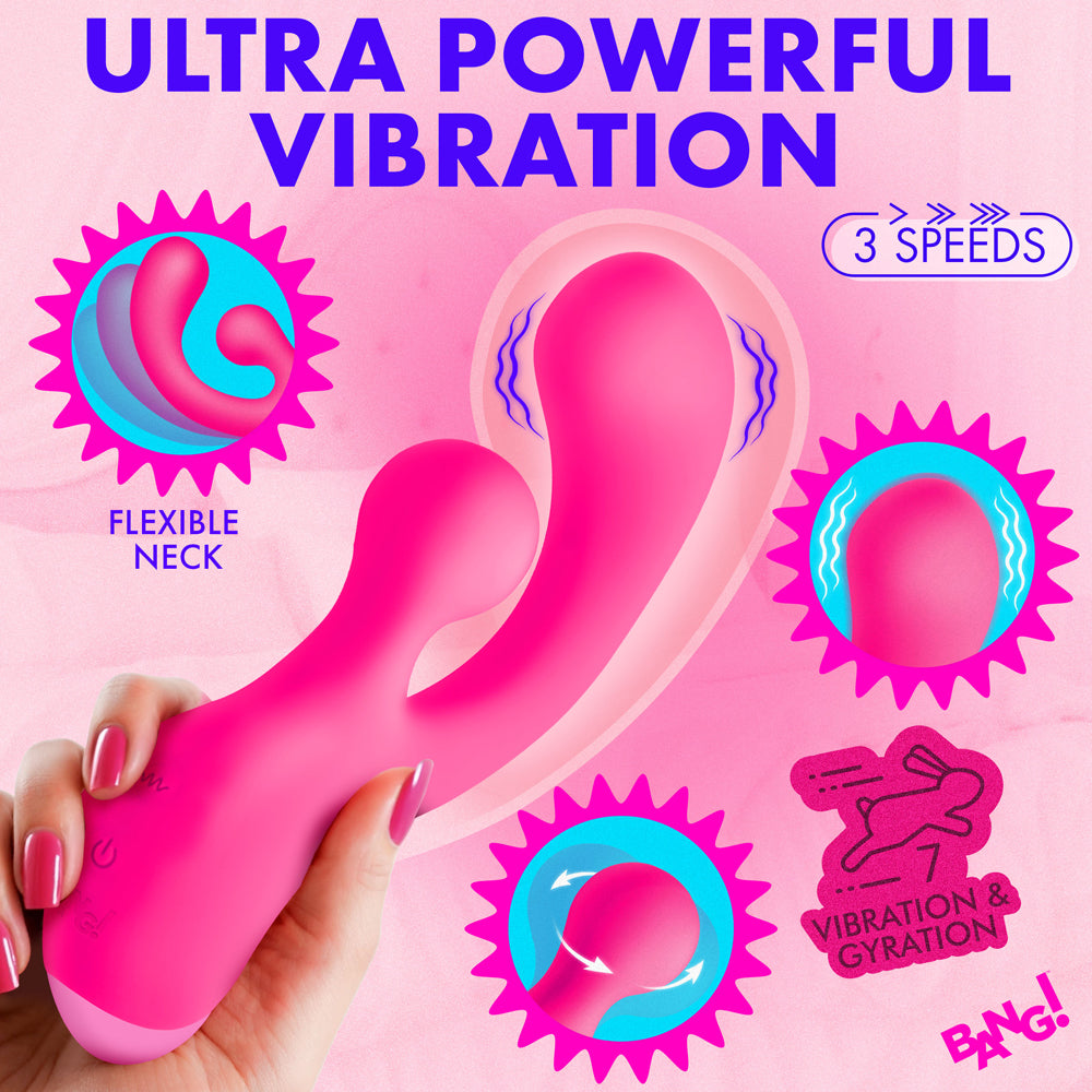BANG! Gyro Rabbit Silicone Vibrator – Hot Pink