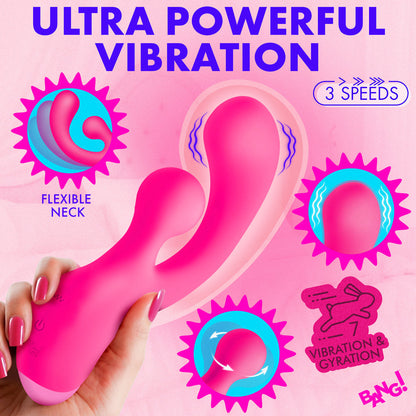 BANG! Gyro Rabbit Silicone Vibrator – Hot Pink