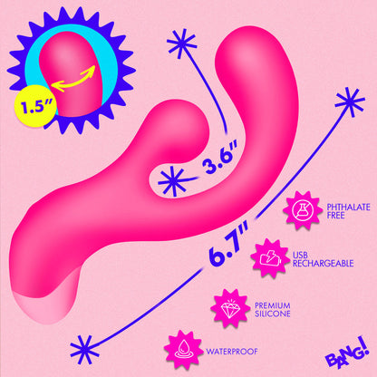 BANG! Gyro Rabbit Silicone Vibrator – Hot Pink