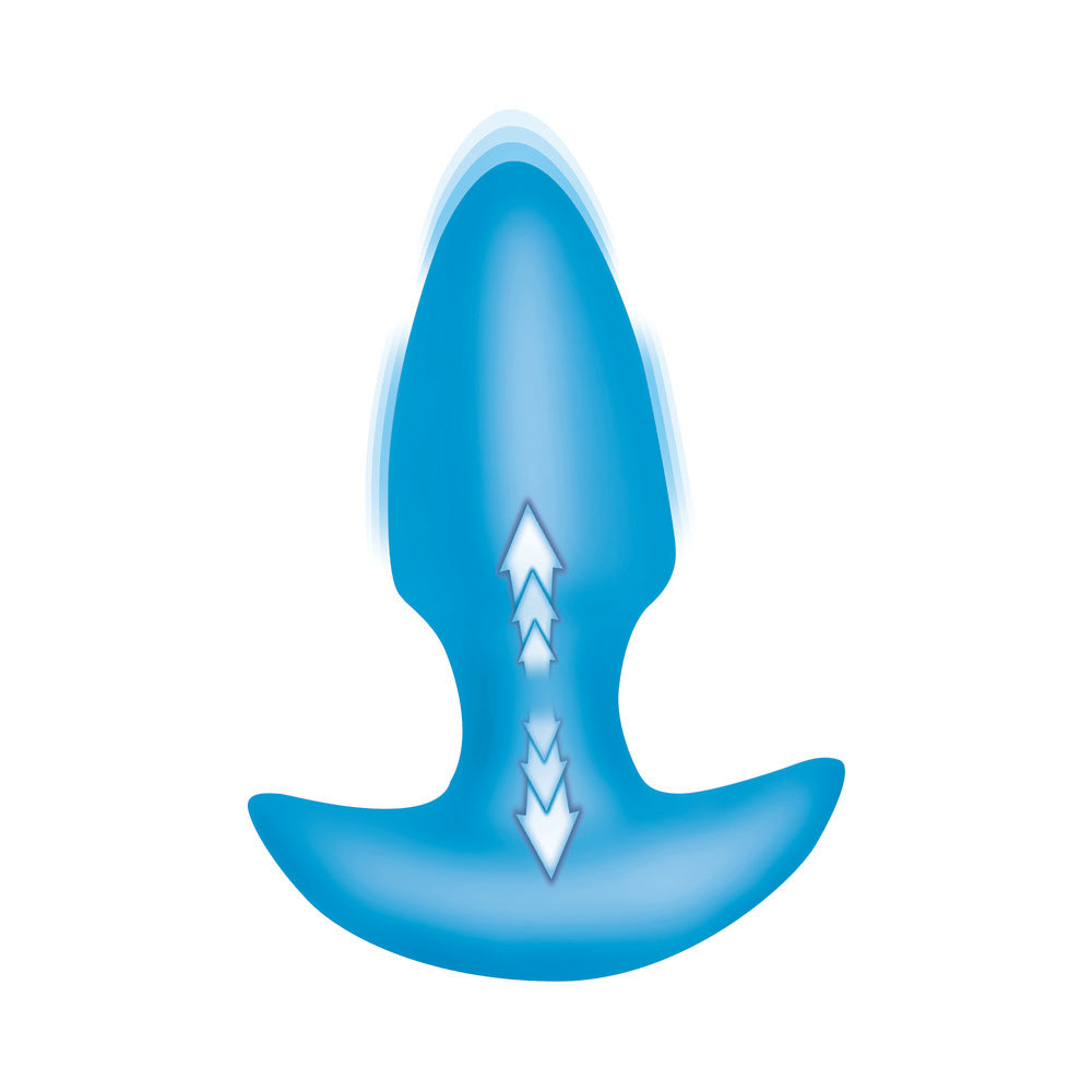 BANG! Thrusting & Vibrating Silicone Butt Plug – Blue