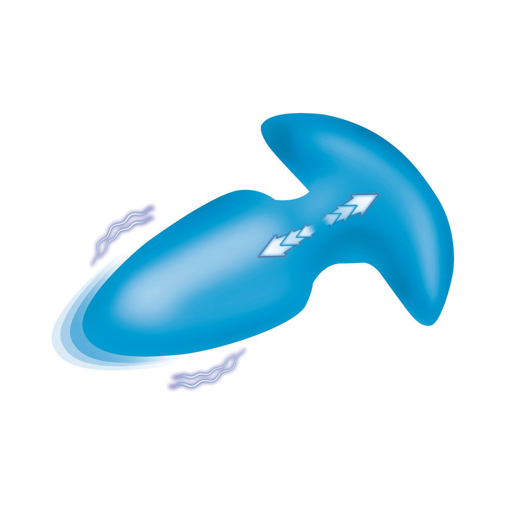 BANG! Thrusting & Vibrating Silicone Butt Plug – Blue