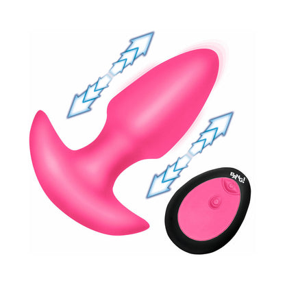 BANG! Thrusting & Vibrating Silicone Butt Plug – Hot Pink