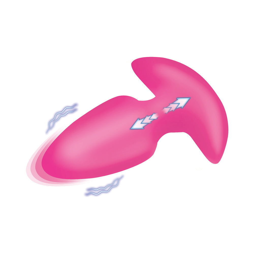 BANG! Thrusting & Vibrating Silicone Butt Plug – Hot Pink