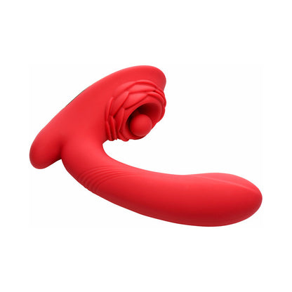 Bloomgasm Petal Twirl Clit Massaging Silicone Vibrator – Red