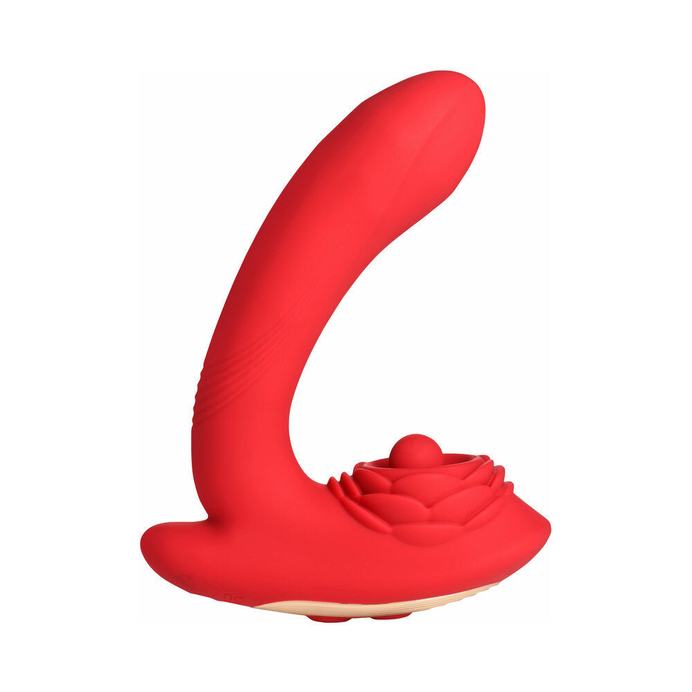Bloomgasm Petal Twirl Clit Massaging Silicone Vibrator – Red