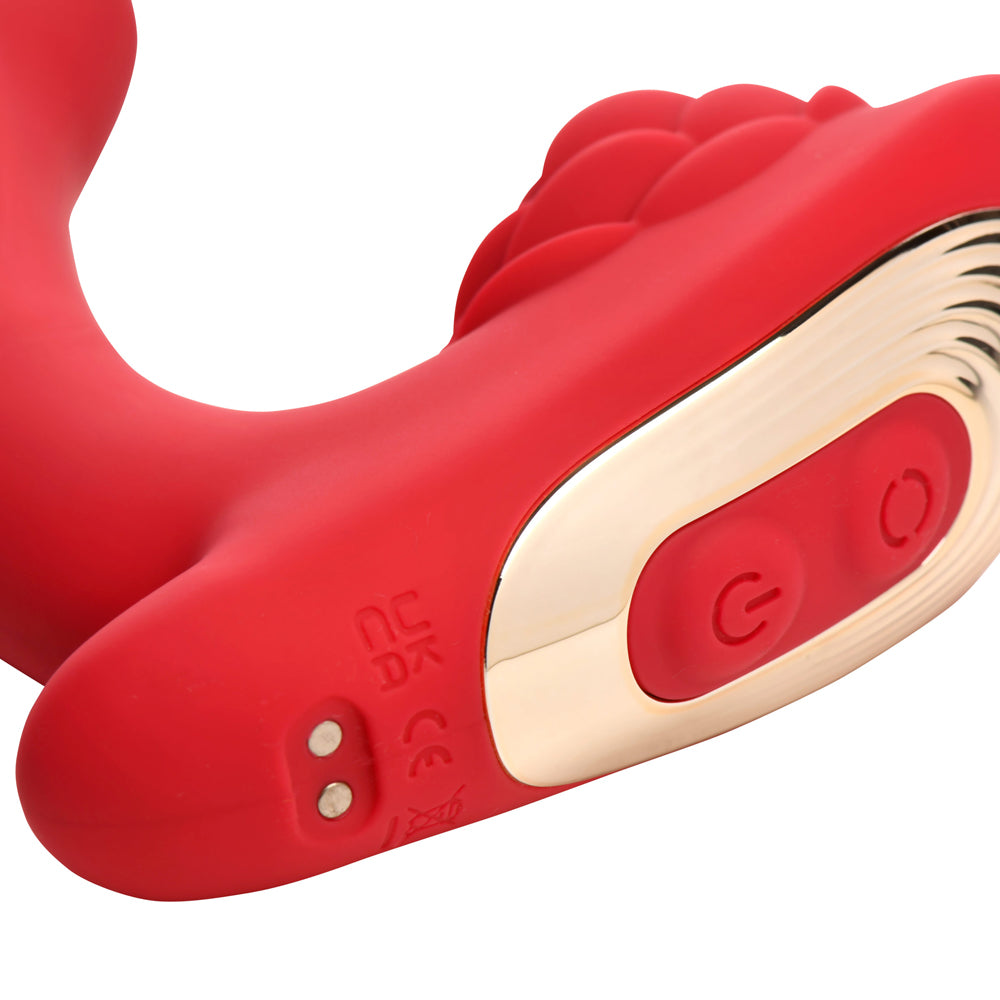 Bloomgasm Petal Twirl Clit Massaging Silicone Vibrator – Red