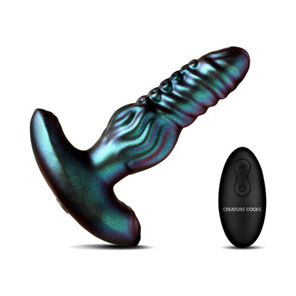 Creature Cocks Octo-Squirm Vibrating & Squirming Silicone Anal Plug - Teal