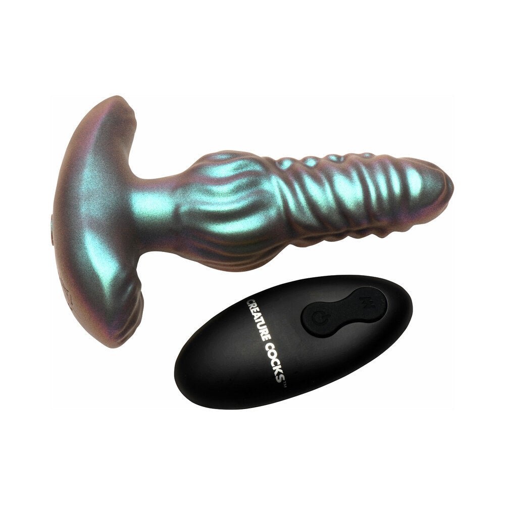 Creature Cocks Octo-Squirm Vibrating & Squirming Silicone Anal Plug - Teal
