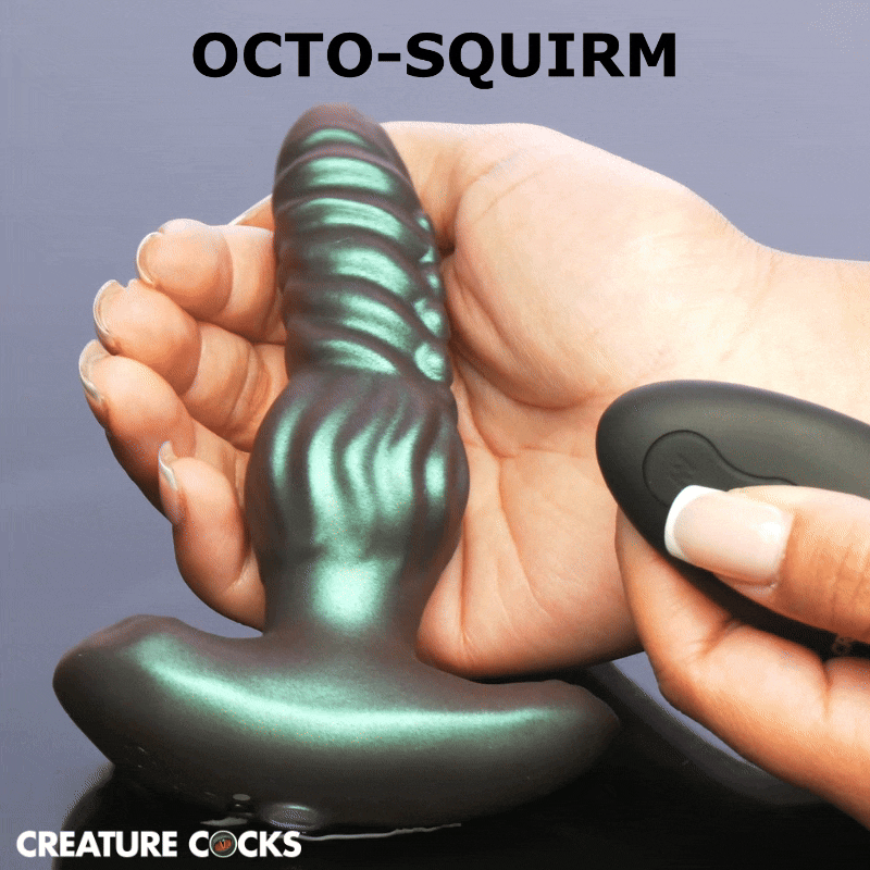 Creature Cocks Octo-Squirm Vibrating & Squirming Silicone Anal Plug - Teal