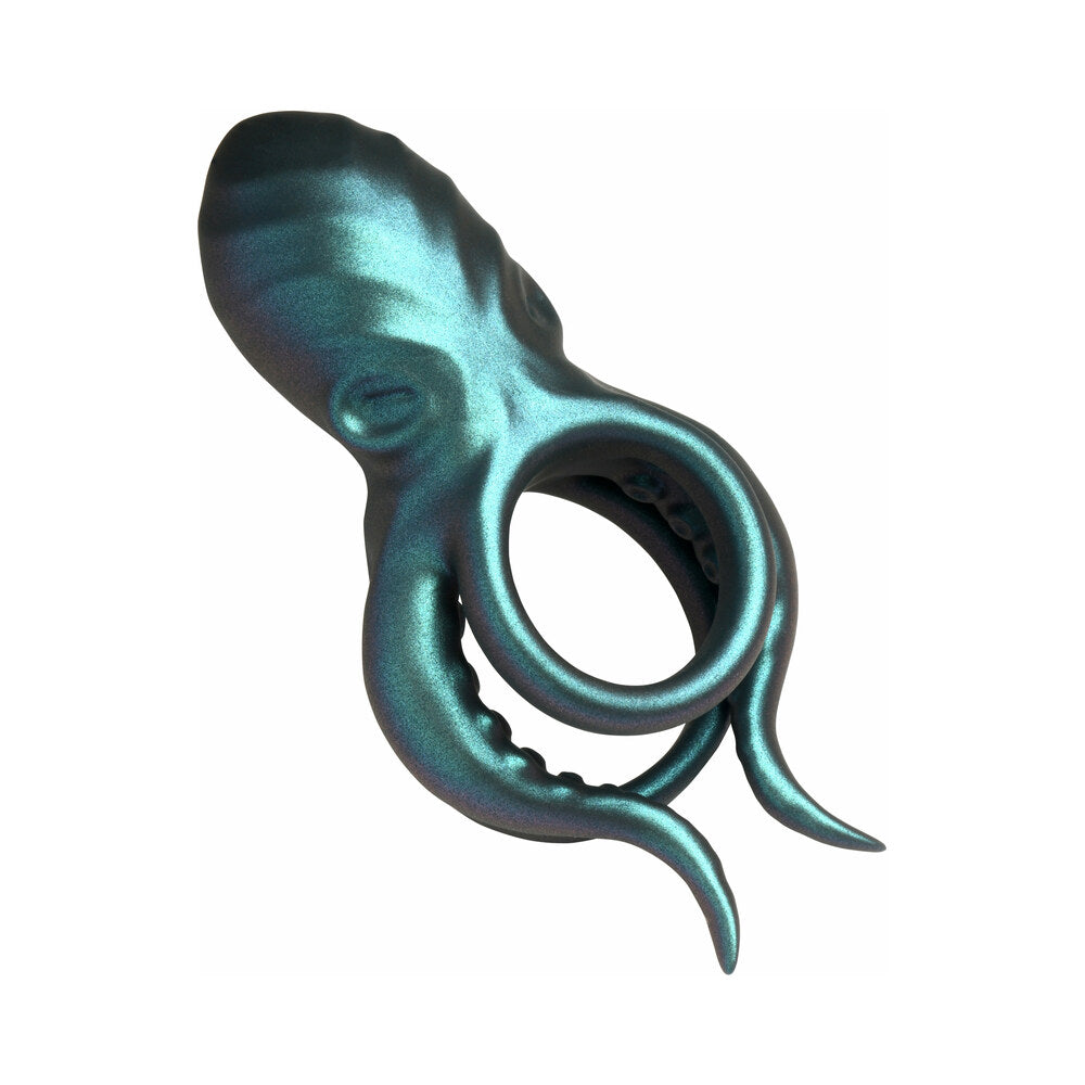 Creature Cocks Octo-Grip Vibrating Silicone Cock Ring – Teal