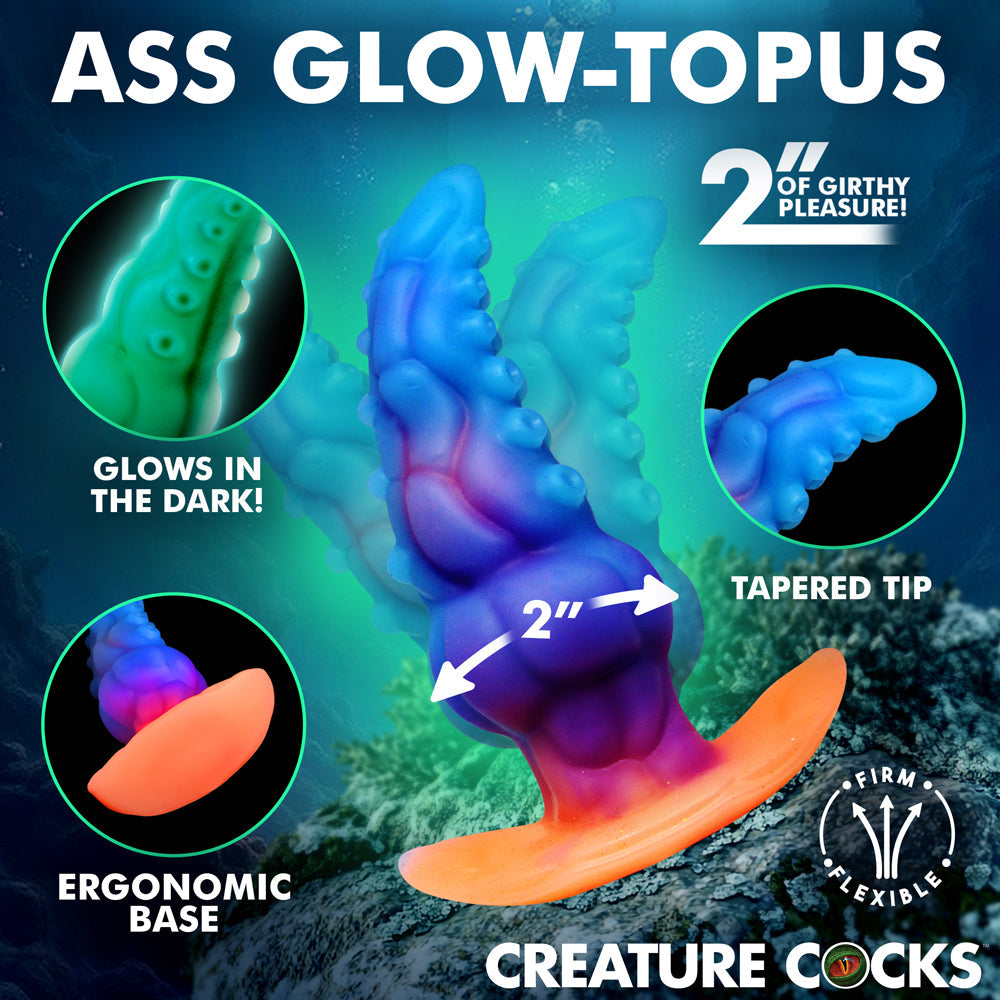 Creature Cocks Glowtopus Glow-in-the-Dark Silicone Anal Plug – Multi-Color