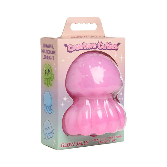 Creature Cuties Glow Jelly Licking & Vibrating Stimulator – Multi-Color