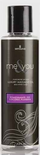 Sensuva Me and You Massage Oil – Pomegranate Fig Coconut Plumeria – 4.2 Oz