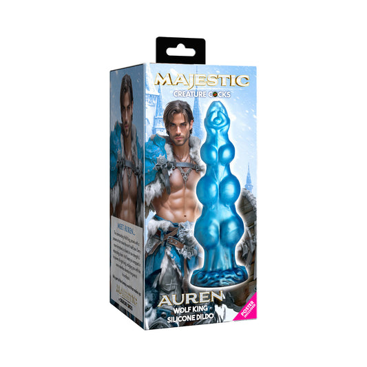 Majestic Auren Wolf King Silicone Dildo – Blue