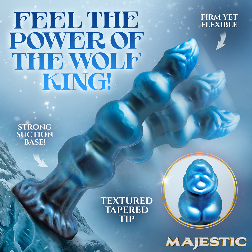 Majestic Auren Wolf King Silicone Dildo – Blue