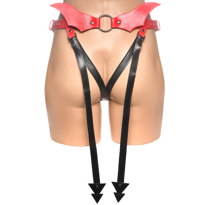 Majestic Maelith Strap-On Harness – Red and Black Faux Leather