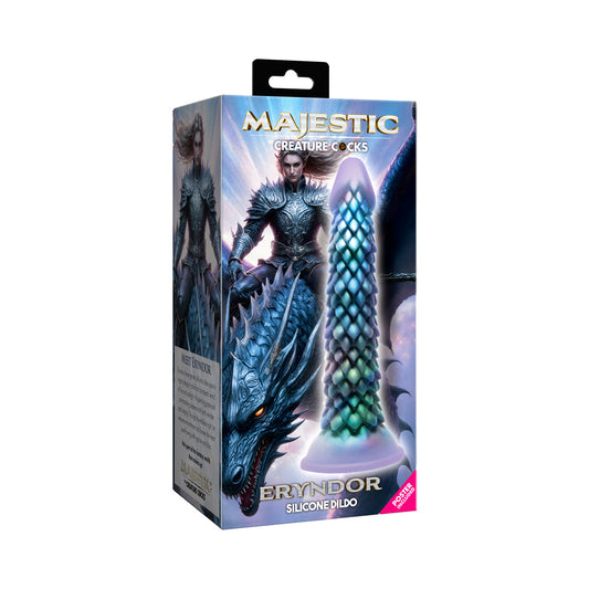 Majestic Eryndor Dragon Silicone Dildo – Teal/Purple