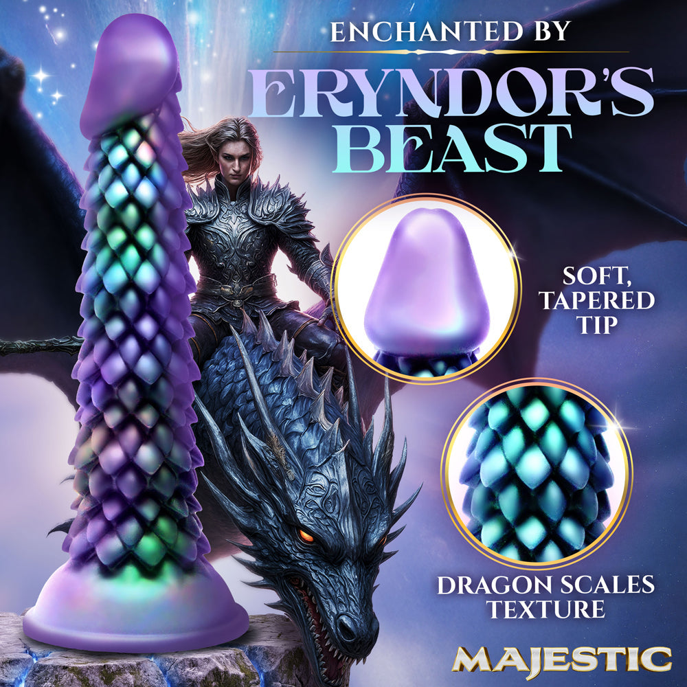 Majestic Eryndor Dragon Silicone Dildo – Teal/Purple