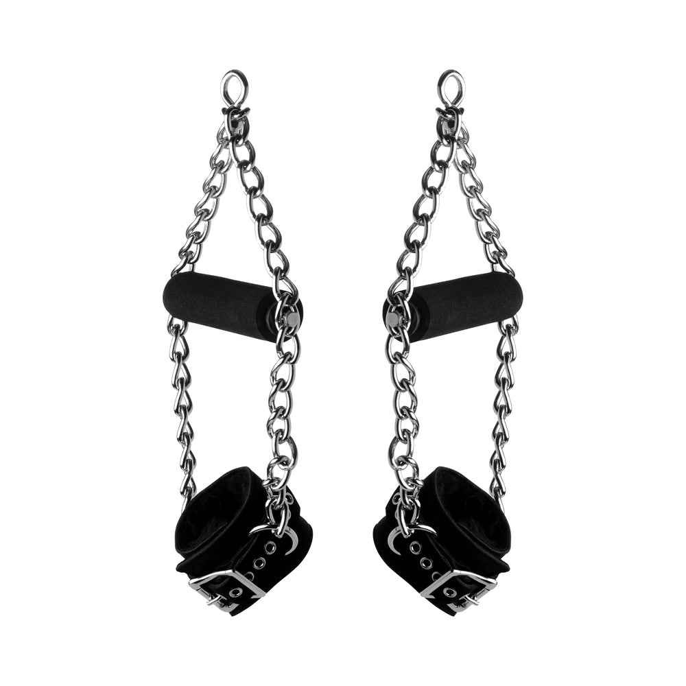 Strict Leather Fur Lined Nubuck Suspension Cuffs - Black