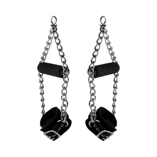Strict Leather Fur Lined Nubuck Suspension Cuffs - Black