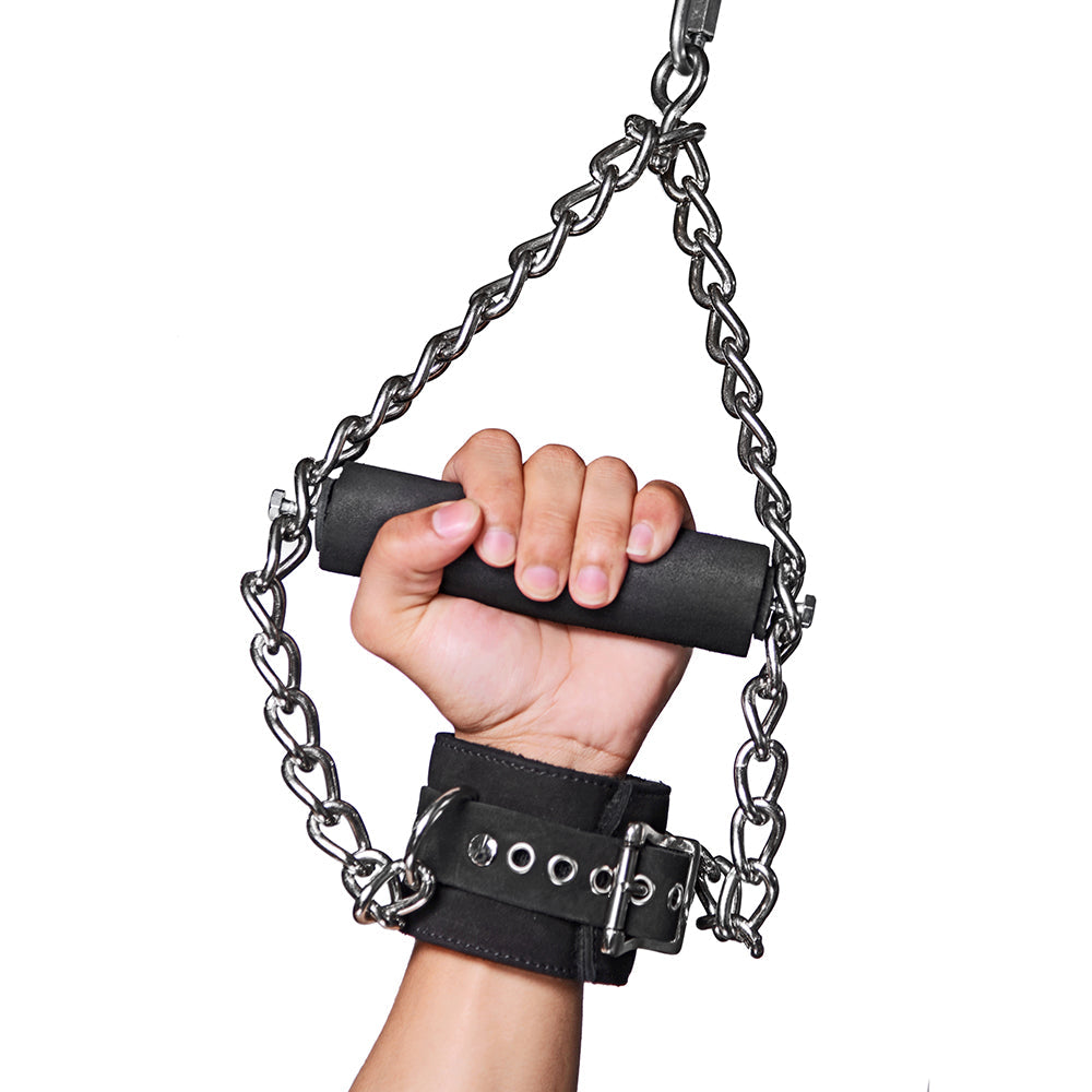 Strict Leather Fur Lined Nubuck Suspension Cuffs - Black