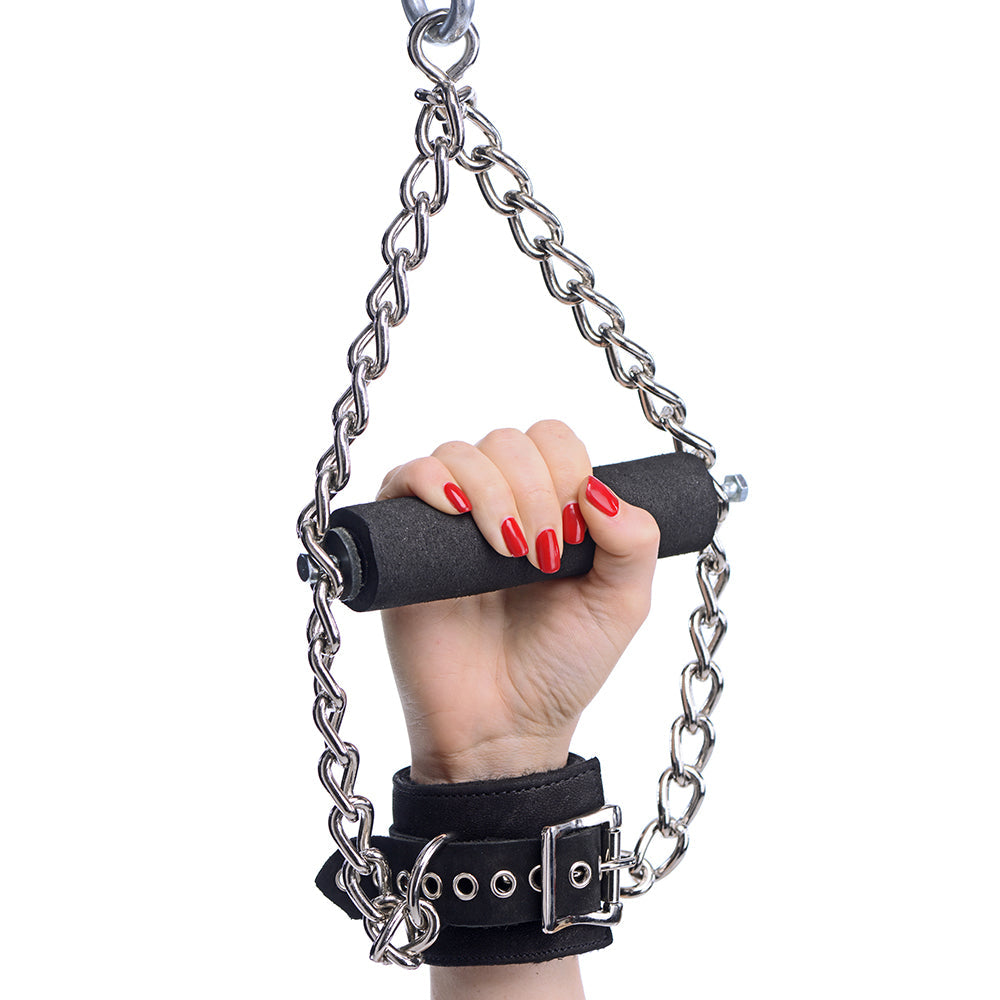 Strict Leather Fur Lined Nubuck Suspension Cuffs - Black
