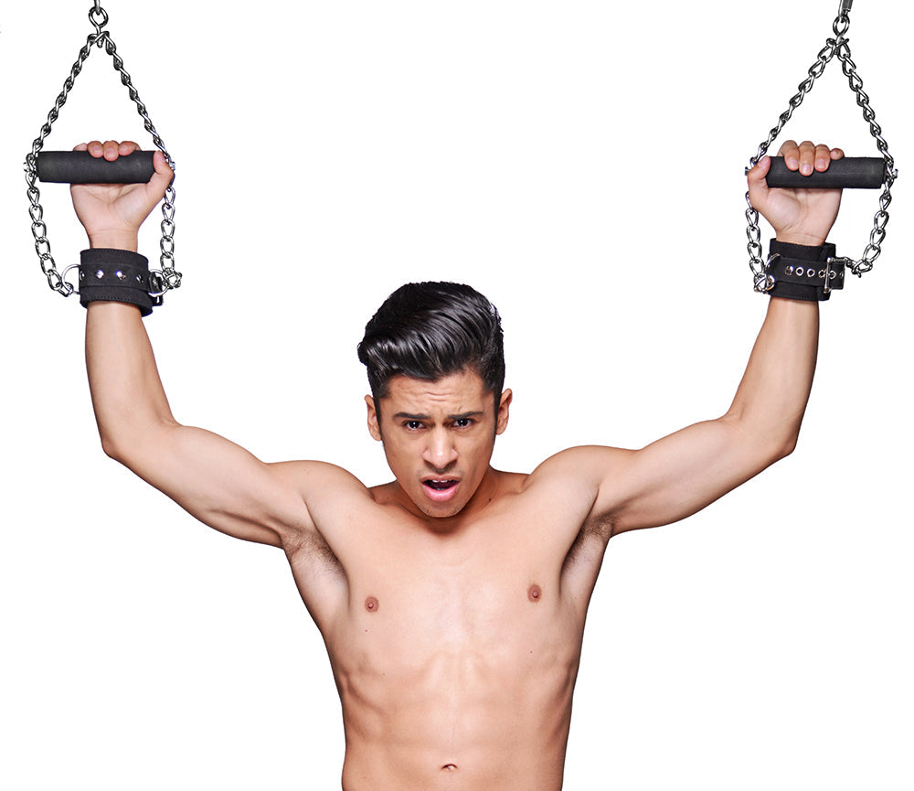 Strict Leather Fur Lined Nubuck Suspension Cuffs - Black