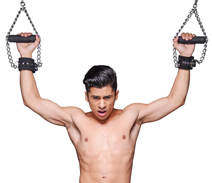 Strict Leather Fur Lined Nubuck Suspension Cuffs - Black