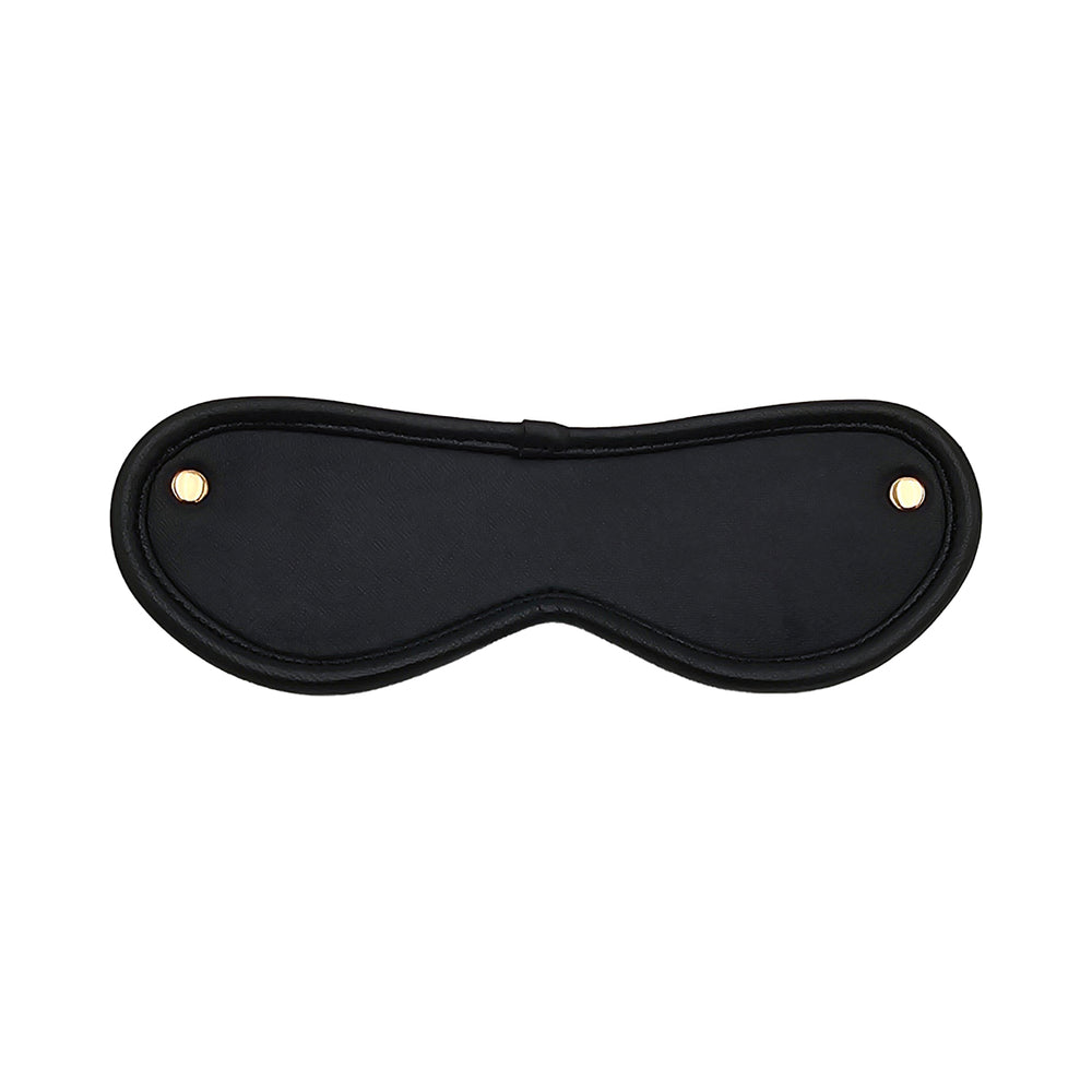 Rouge Leather Blindfold – Black with Gold Accessories