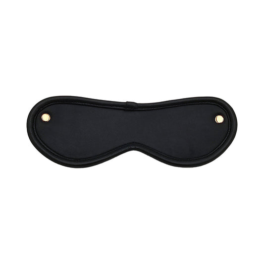 Rouge Leather Blindfold – Black with Gold Accessories