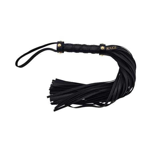Rouge Leather Flogger – Black with Gold Accessories