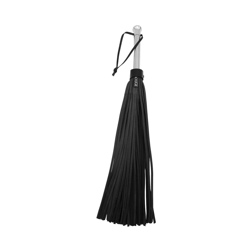 Rouge Leather Flogger with Steel Handle - Black