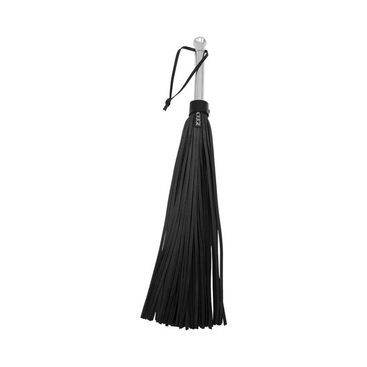 Rouge Leather Flogger with Steel Handle - Black