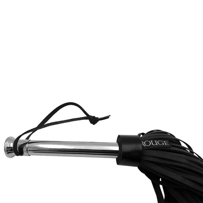 Rouge Leather Flogger with Steel Handle - Black