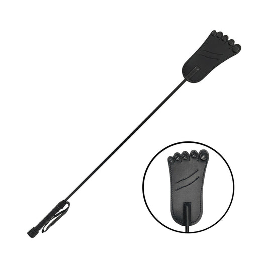 Rouge Leather Foot Riding Crop – Black