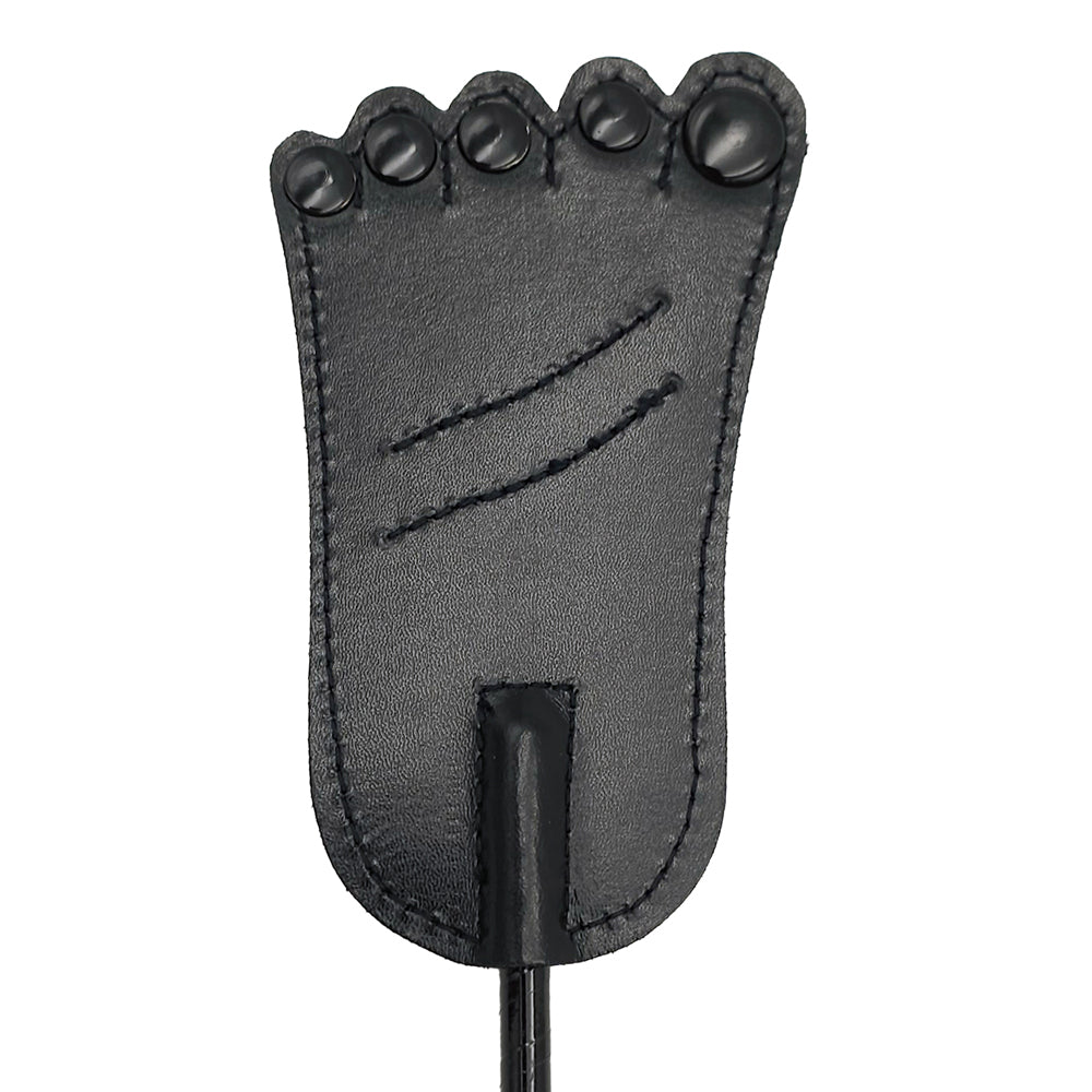 Rouge Leather Foot Riding Crop – Black