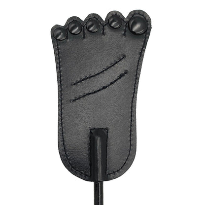 Rouge Leather Foot Riding Crop – Black