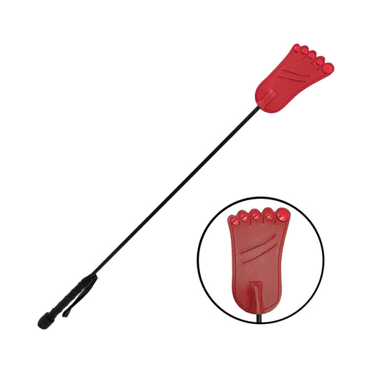 Rouge Leather Foot Riding Crop – Red