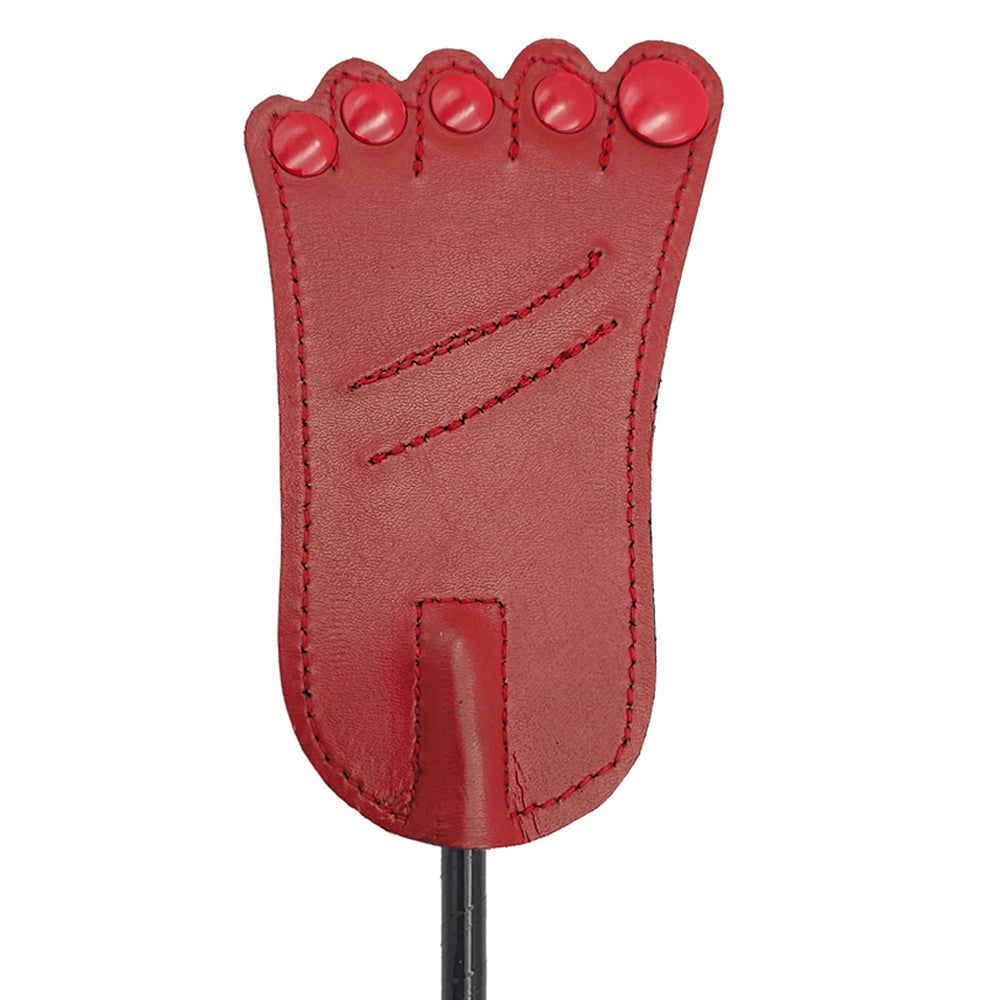 Rouge Leather Foot Riding Crop – Red