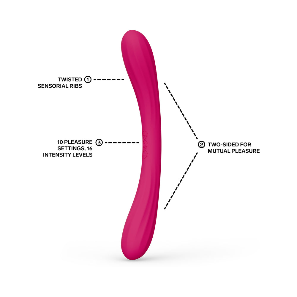LELO BOOMERANG Dual-Sided Vibrator with 10 Settings – Hot Pink