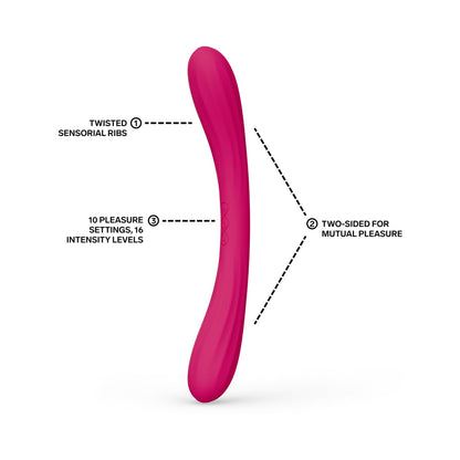 LELO BOOMERANG Dual-Sided Vibrator with 10 Settings – Hot Pink