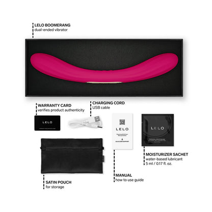 LELO BOOMERANG Dual-Sided Vibrator with 10 Settings – Hot Pink
