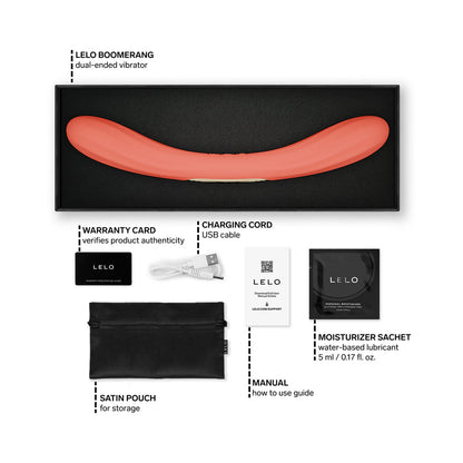 LELO BOOMERANG Dual-Ended Vibrator with Two Motors – Coral Red